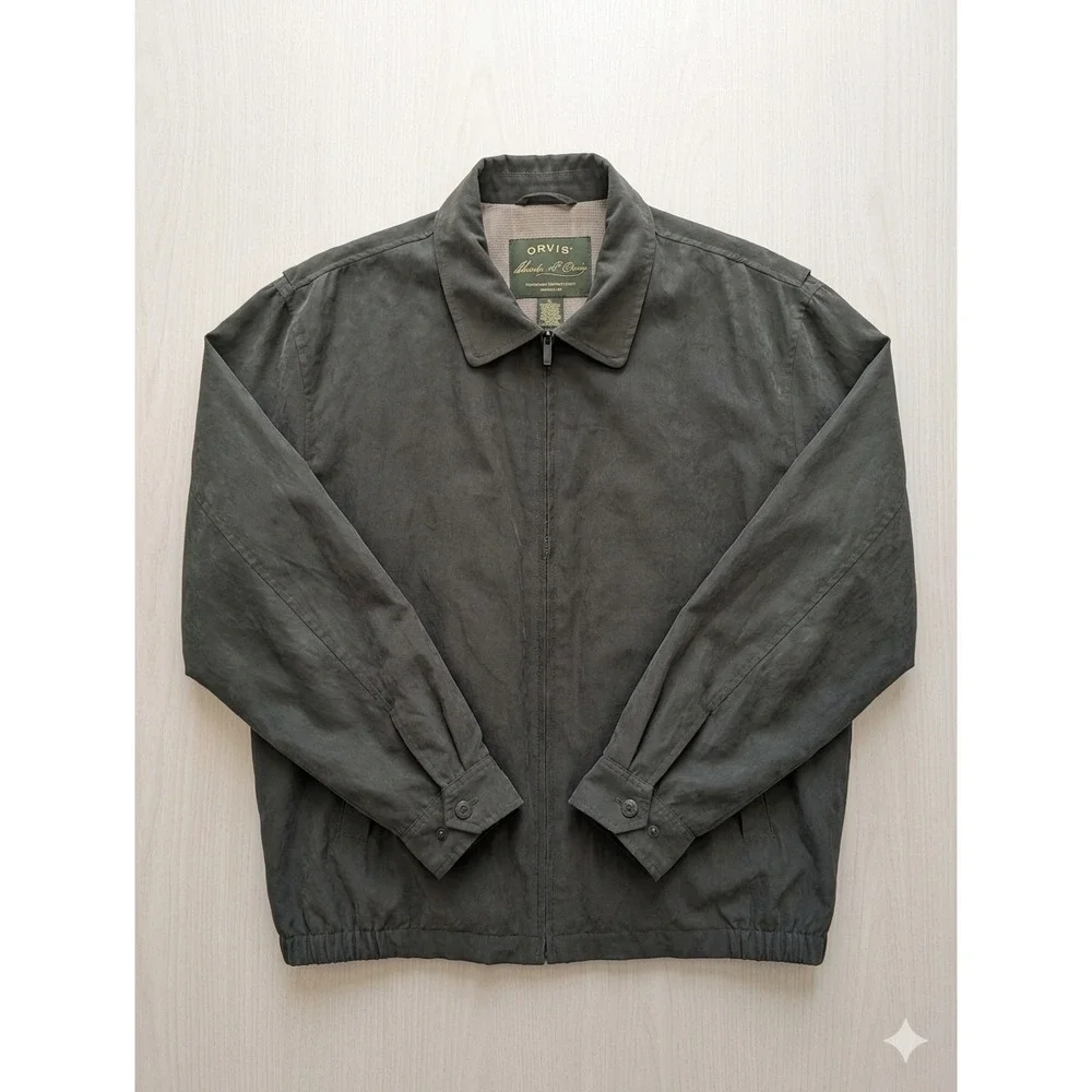 Vintage Orvis Signature Mens XL‎ Bomber Jacket Green Brown 90s Old Money